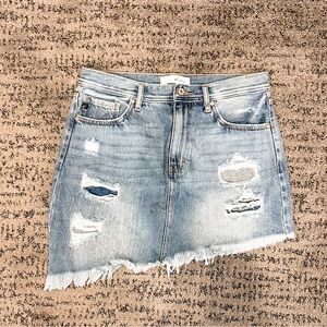 KanCan Asymmetrical Distressed Skirt - Blue